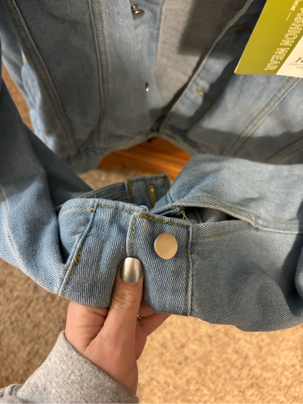 Light Blue Denim Jean Jacket - Women's Casual Jacket - Picture 5 of 5
